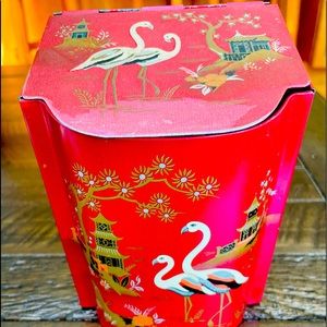 Vintage Barry Ware Red Biscuit/Tea Tin with Hinged Lid. No. 198